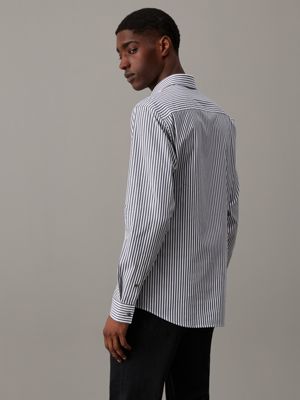 ink poplin stretch striped shirt for men calvin klein