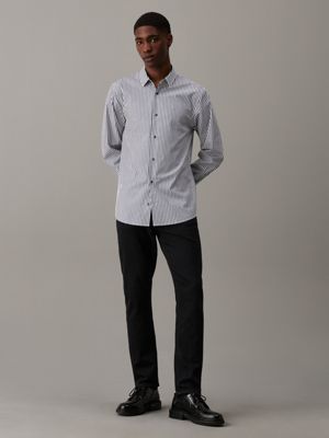 ink gestreiftes hemd aus stretch-popeline für herren - calvin klein