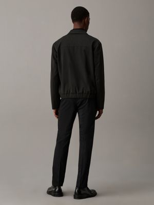 asphalt waschbare blousonjacke aus flanell für herren - calvin klein