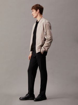 ck black tapered knit trousers for men calvin klein