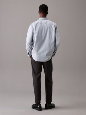 grey tapered pleated knit trousers for men calvin klein