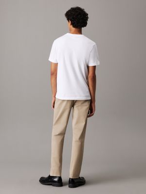 vintage khaki tapered twill pleated trousers for men calvin klein