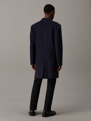 night sky slim brushed wool coat for men calvin klein