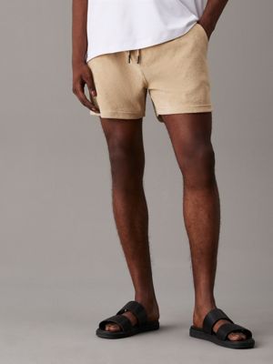 travertine towelling shorts for men calvin klein