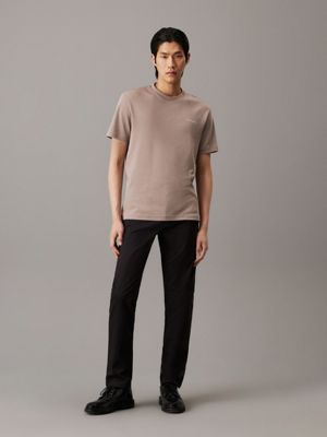 ck black slim stretch twill chino trousers for men calvin klein