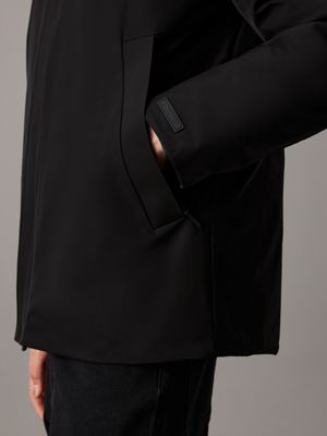 ck black technical twill hooded jacket for men calvin klein