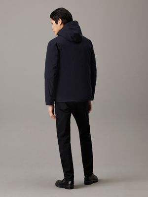 night sky technical twill hooded jacket for men calvin klein