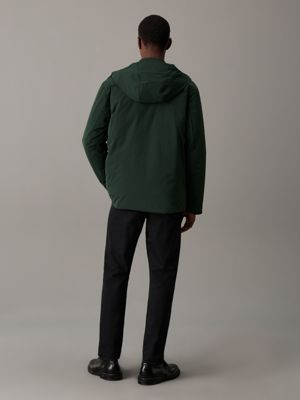 midnight forest technical twill hooded jacket for men calvin klein