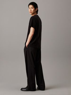ck black t-shirt van interlock katoen voor heren - calvin klein