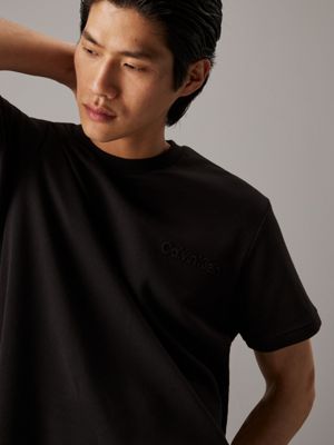 ck black t-shirt van interlock katoen voor heren - calvin klein