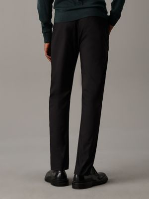 ck black tapered technical stretch trousers for men calvin klein