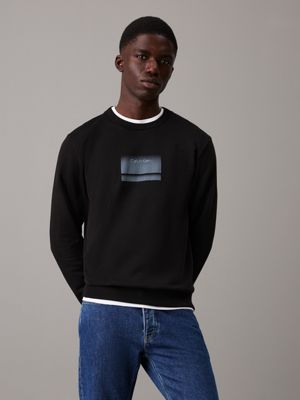 black logo sweatshirt for men calvin klein