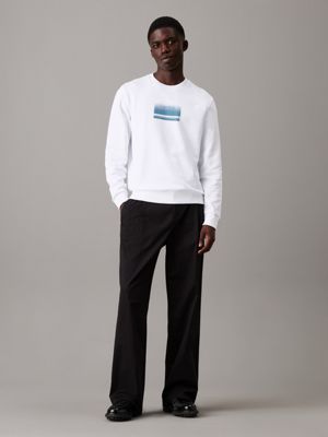 bright white logo sweatshirt for men calvin klein