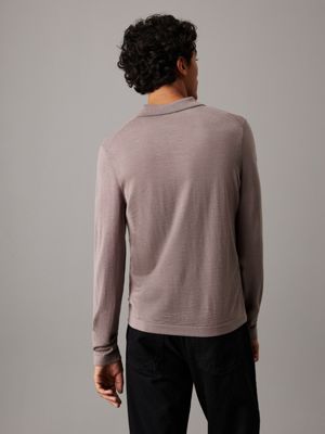 rock ridge merino silk polo jumper for men calvin klein