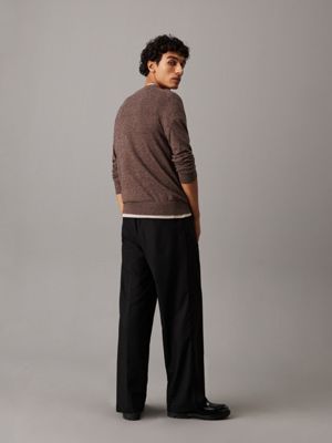 brown mouline jumper for men calvin klein