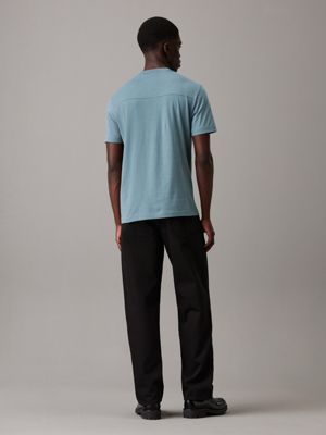 blue t-shirt z logo dla mężczyźni - calvin klein