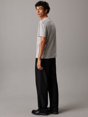 grey melange jersey t-shirt voor heren - calvin klein