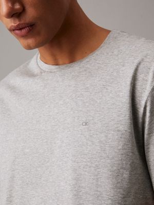 light grey heather melange jersey t-shirt for men calvin klein