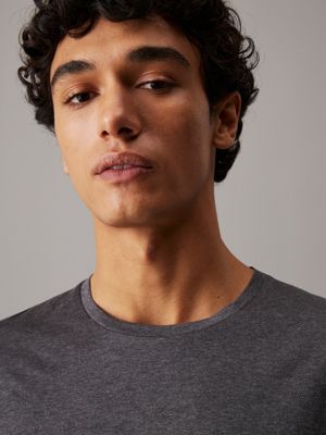 dark grey heather melange jersey t-shirt for men calvin klein