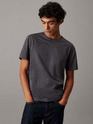 dark grey melange jersey t-shirt for men calvin klein