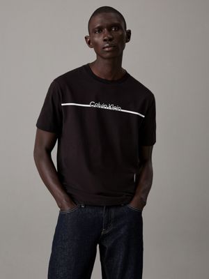 black logo t-shirt for men calvin klein