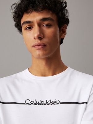 bright white logo t-shirt for men calvin klein