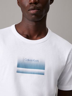 bright white gradient graphic t-shirt for men calvin klein