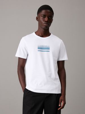 bright white gradient graphic t-shirt for men calvin klein