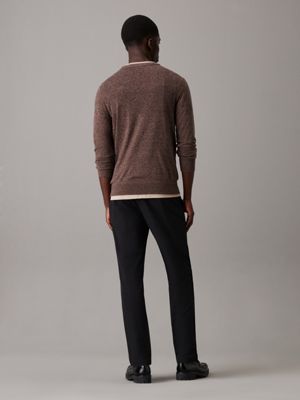 black taps toelopende stretch broek voor heren - calvin klein