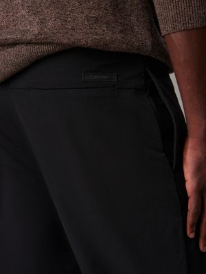 ck black slim tapered stretch trousers for men calvin klein