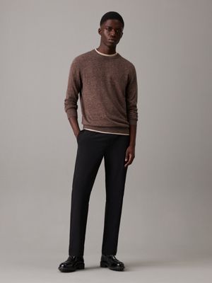 pantalon slim fuselé et élastique ck black pour hommes calvin klein