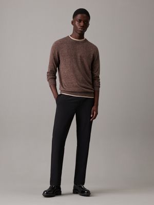 ck black slim tapered stretch trousers for men calvin klein