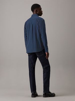 night sky relaxed twill checkered shirt for men calvin klein