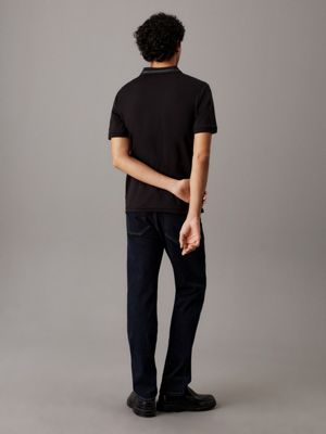 black slim polo shirt for men calvin klein