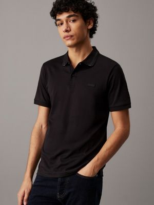 black slim polo shirt for men calvin klein