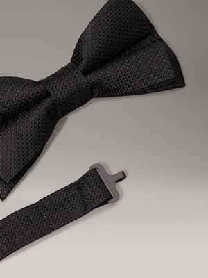 ck black structured silk bow tie for men calvin klein