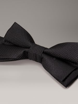 ck black structured silk bow tie for men calvin klein