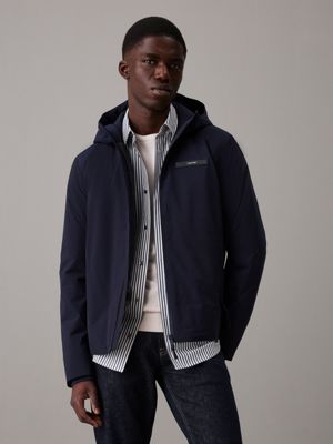 navy technical hooded jacket for men calvin klein