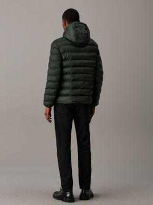 midnight forest hooded puffer jacket for men calvin klein