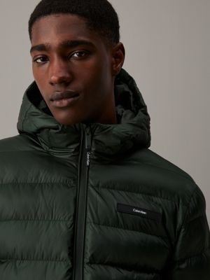 midnight forest hooded puffer jacket for men calvin klein