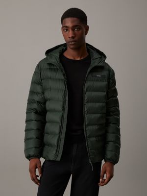 Dark green puffer jacket mens online