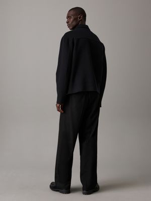 ck black double face wool jacket for men calvin klein