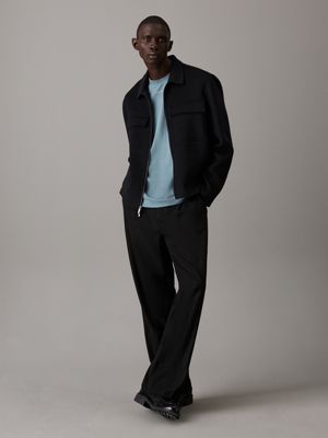 ck black double face wool jacket for men calvin klein