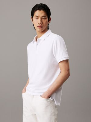 Calvin Klein White Cotton Men's Polo Shirt