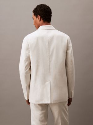 white onyx linen blend blazer for men calvin klein