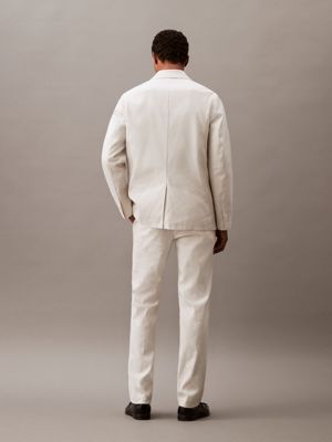 white onyx linen blend blazer for men calvin klein