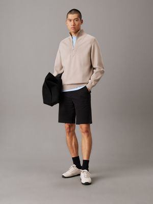 ck black straight twill chino shorts for men calvin klein