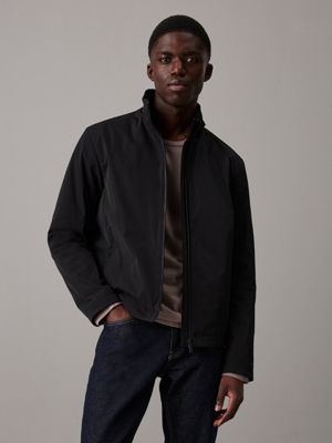 black tech twill blouson jacket for men calvin klein