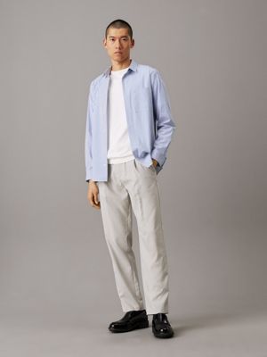 dove relaxed pleated trousers for men calvin klein