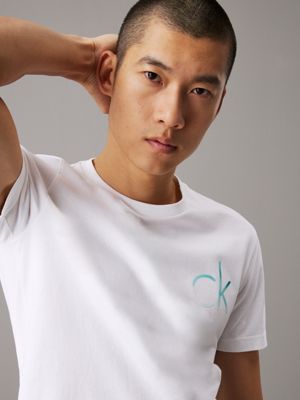 bright white logo t-shirt for men calvin klein